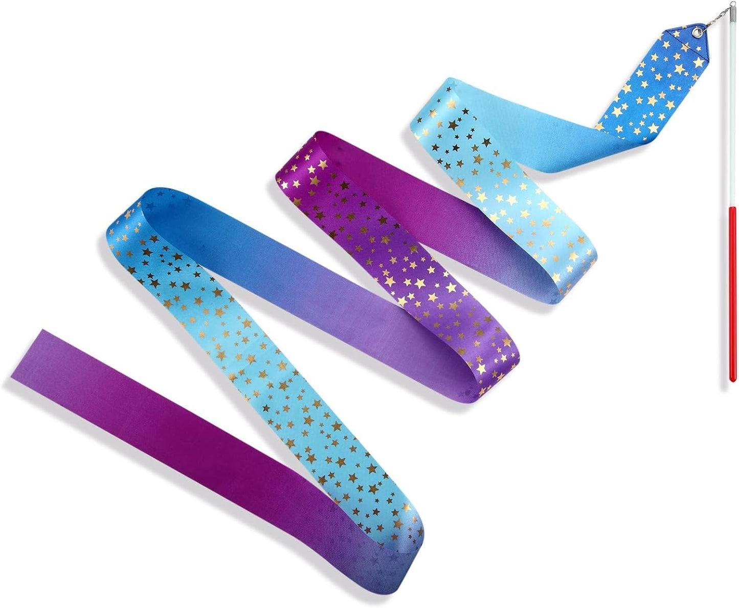 AITIME Ribbon Wands Party Favors for Kids, 20 Pack Rhythmic Gymnastics Ribbon, Girl Birthday ,Outdoor Party Games Supplies, Dance Streamers, Stars Ribbon Dancer