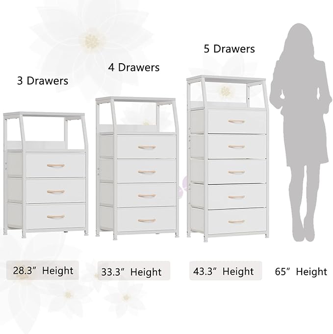 Furnulem Tall 4 Drawers Dresser, Vertical Storage Tower - Image 7