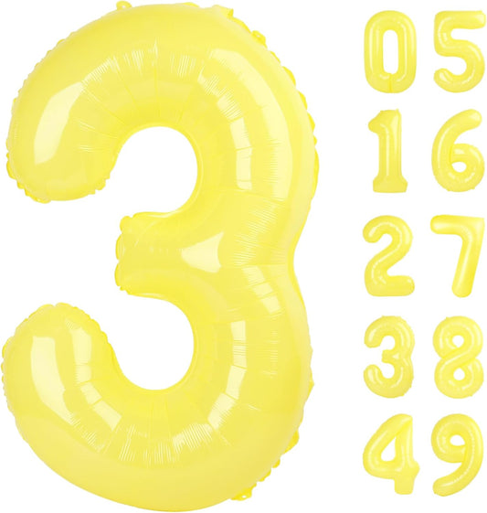 Macaron Yellow Number Balloon 3