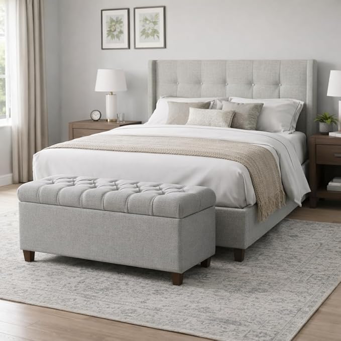Homepop Home Decor Tufted Ainsley Button Storage Ottoman Bench - Image 2