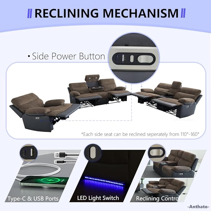 Power Recliner Loveseat Sofa - Image 6