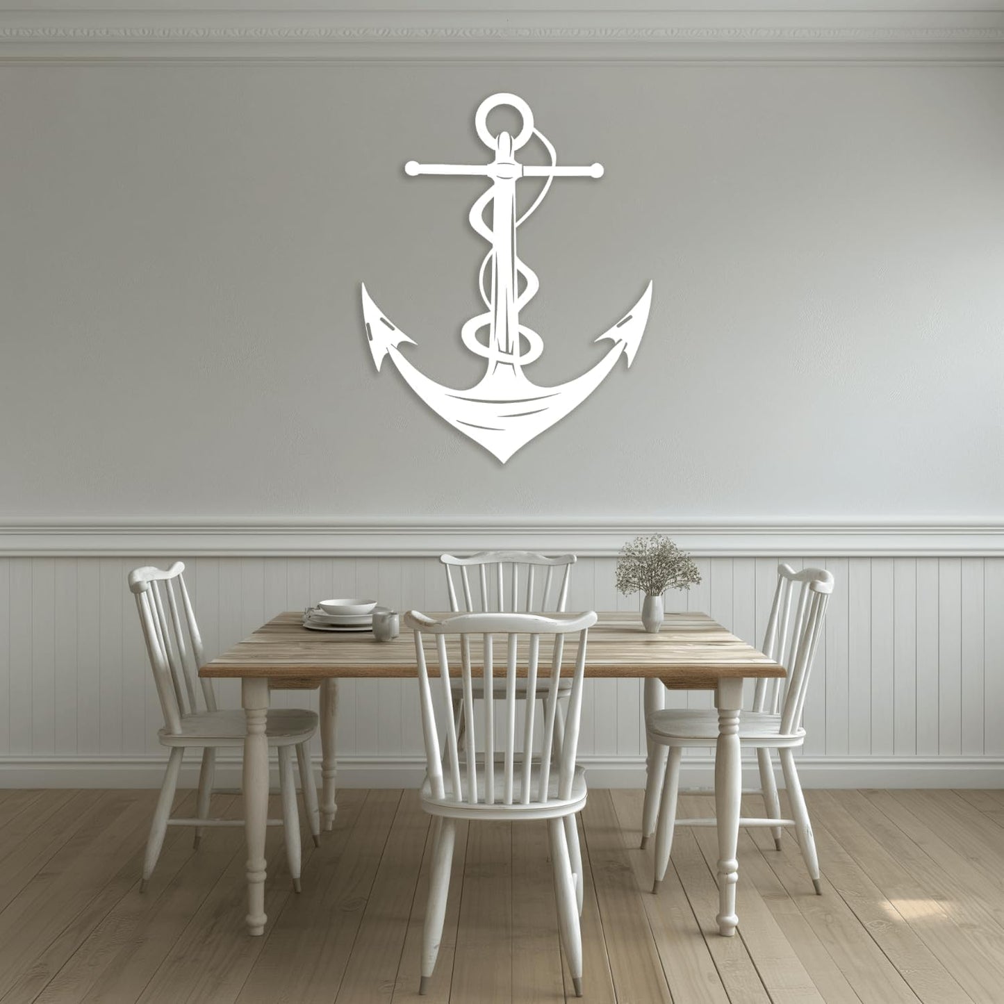 XXQ Anchor Metal Wall Decor, Anchor Metal Wall Art for Bedroom Living Room Dorm Antique Anchor Wall Decor Antique Metal Anchor Farmhouse Decor (Whhite, 39" x 59" / 100 x 150cm)