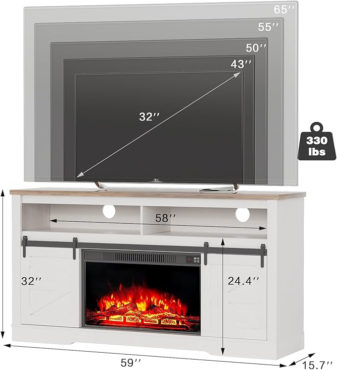 YESHOMY Fireplace TV Stand for Television up to 65+ Inch - Image 7