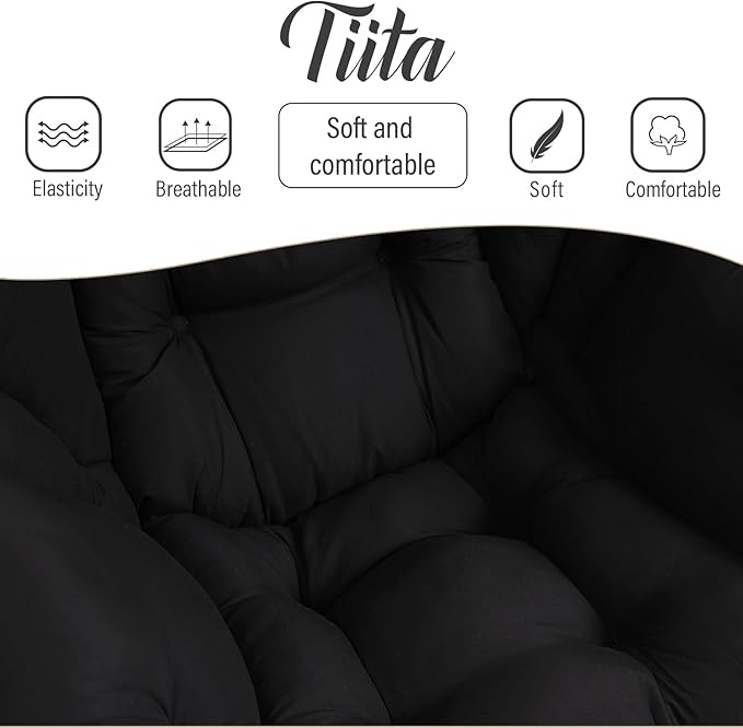 Tiita Lazy Chair with Ottoman, Comfy Leisure Sofa Armchair with Ottoman - Image 9
