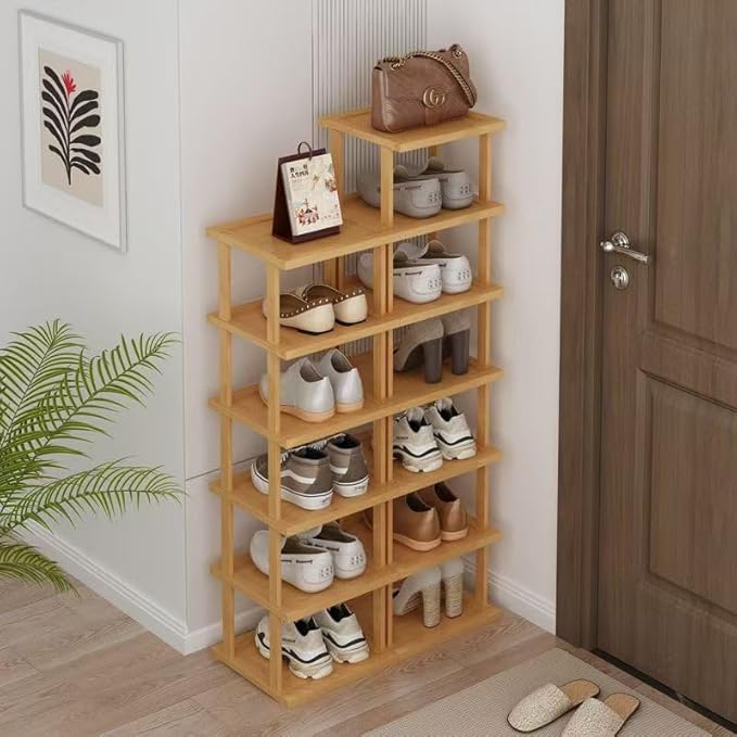 SAN HE Bamboo Shoe Rack 5Tier- Vertical Shoe Rack - Image 9