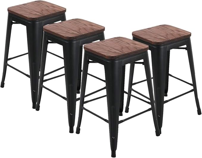 HAOBO Home 26" Backless Metal Counter Stool Height Bar Stools Barstools - Image 6