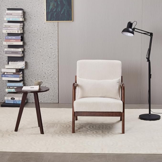 Hanuq】Mid-Century Modern Accent Chair&Coffee Table Set, Vintage Luxury Style - Image 2