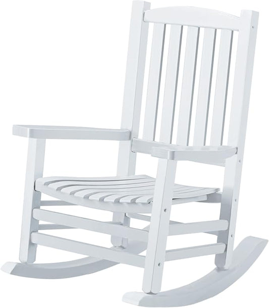 Hupmad Wooden Rocking Chair Outdoor Oversized Porch Rocker Chair, Patio Wooden by Hupmad