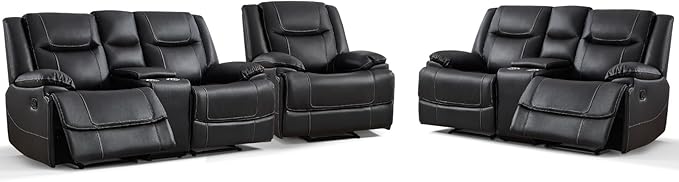 ANJ Premium Genuine Manual Reclining Sofa Set - Image 9