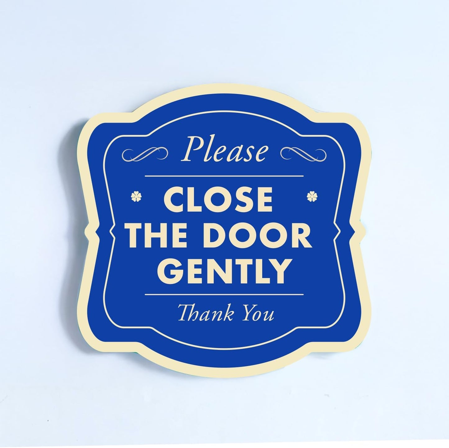 Custom Decorative Outdoor Metal Sign - Personalized Aluminum Driveway Sign, Waterproof, Made In USA - Design 3 Blue Steel 8x8 In