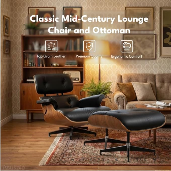 Top Grain Leather, Mid Century Chaise Lounge Chair Indoor, Chair - Image 4