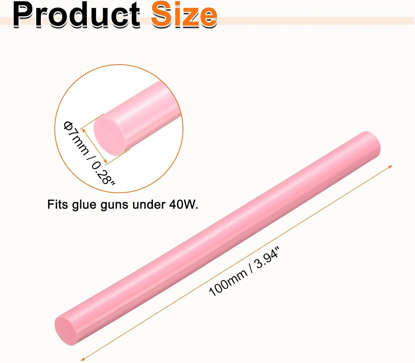 HARFINGTON 10pcs Hot Glue Sticks 0.28" Dia x 3.94" Long EVA Mini Hot Melt Adhesive Glue Stick for Hot Melt Gun Wood Plastic Glass Flowers Fabrics Foam, Pink