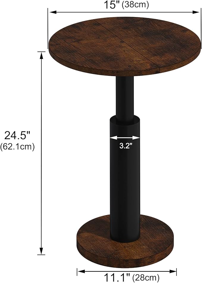 LAATOOREE Round Side Tables Set of 2, Pedestal Drink Table, Spacious Top - Image 3