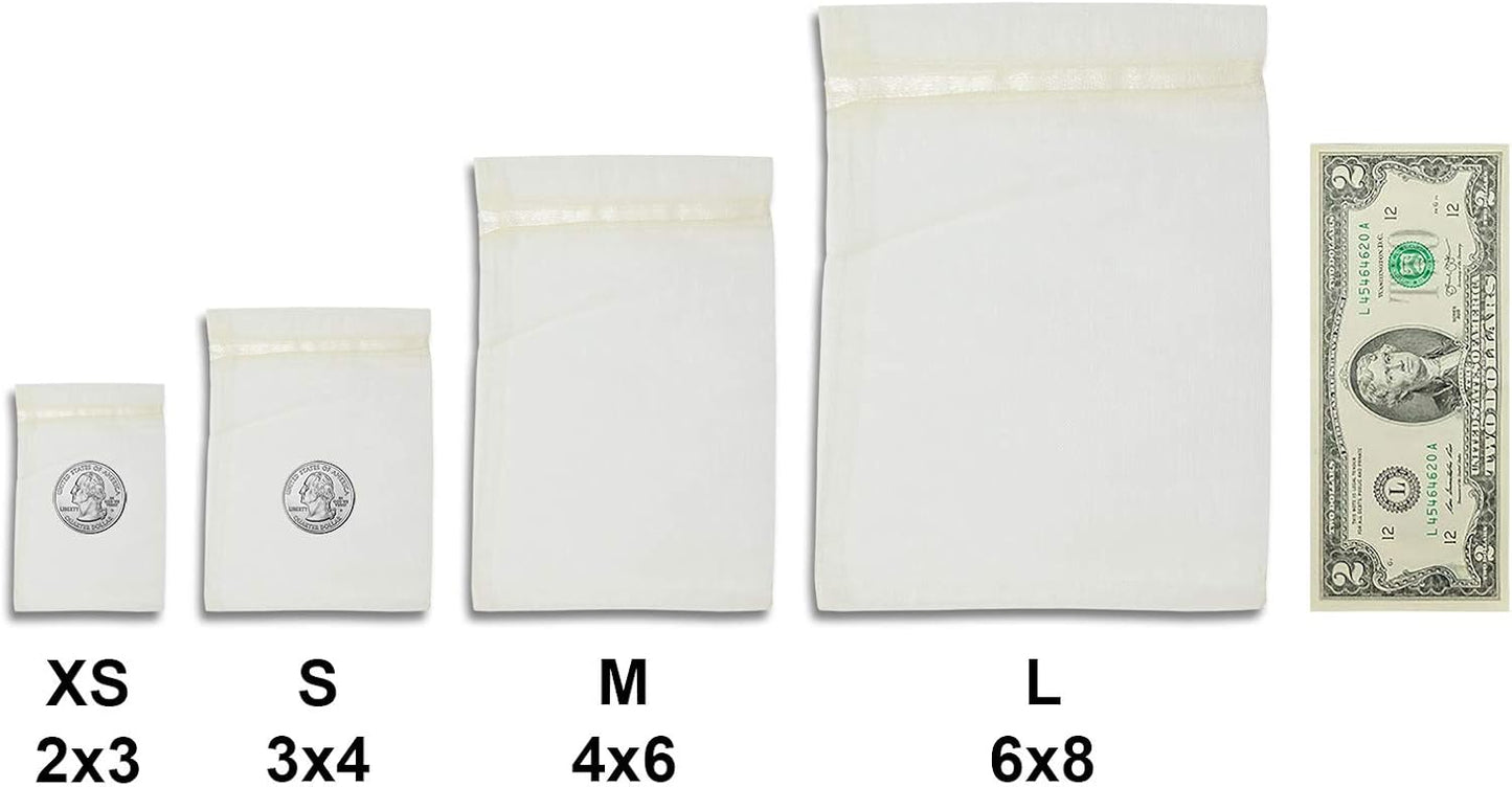 TheDisplayGuys 100-Pack 6x8 Cream/Beige Sheer Organza Gift Bags with Drawstring, Jewelry Candy Treat Wedding Party Favors Mesh Pouch