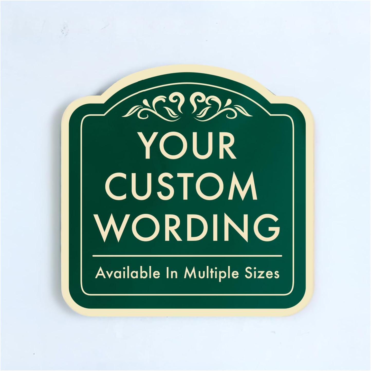 Custom Personalized Metal Signs - Aluminum Driveway Sign, Waterproof Roll-On, Forest Green 8x8 in