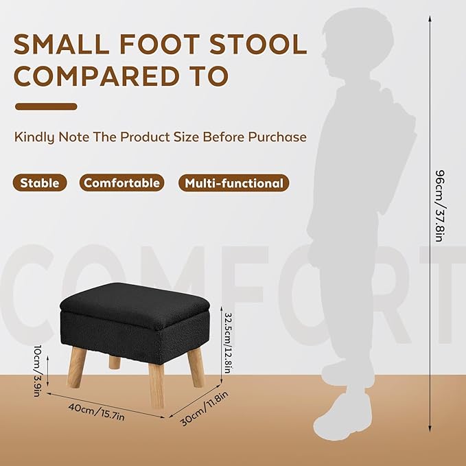 Storage Ottoman, Small Foot Stool Ottoman - Image 2