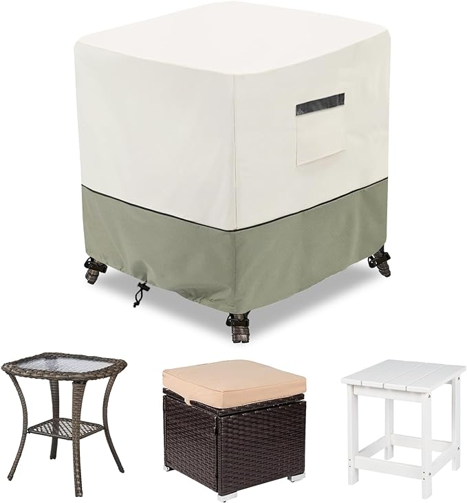Patio Wicker Side Table Cover, Waterproof Square Patio Small Side Table Cover by LSongSKY