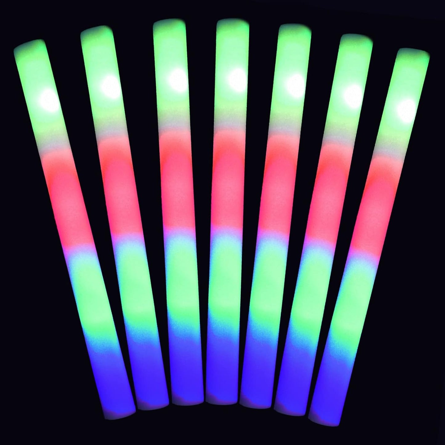 150 LED Party Foam Light Sticks Batons Wand for Wedding, Parties, Birthdays, Guests, Party, DJ, Concerts, Festivals, Events, Promotions Party Favors 3 Color Lighting Modes Batteries 16"