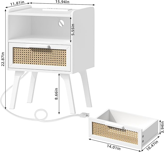 Lerliuo Rattan Nightstands Set of 2 - Image 3