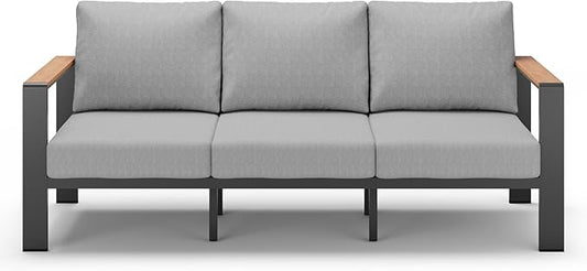 Aluminum Outdoor Patio Furniture 3 Seats, All-Weather Outdoor Patio Sofa by ComfCove