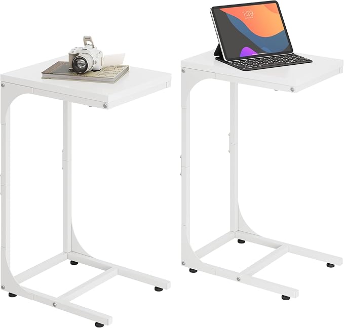 WLIVE C-Shaped End Table Set of 2, Small Couch Side Tables by WLIVE