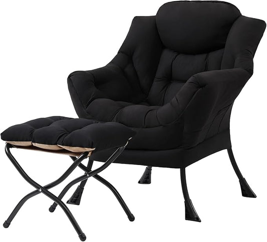 Tiita Lazy Chair with Ottoman, Comfy Leisure Sofa Armchair with Ottoman by TiitaHome