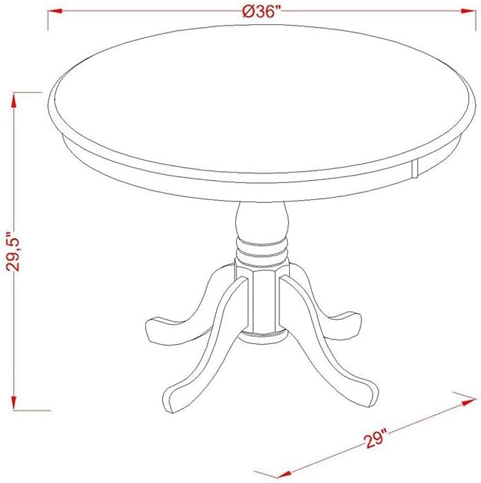 East West Furniture AMT-AWA-TP Antique Kitchen Table - Image 3