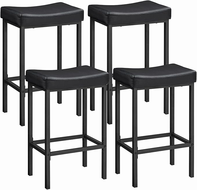 HOOBRO Bar Stools, Counter Height Stools, Saddle Barstools, 24.8 Inches by HOOBRO