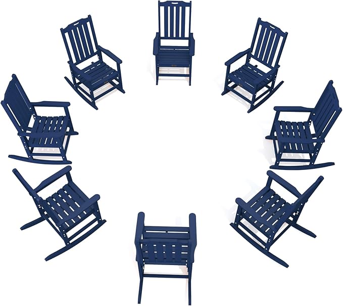 THOEOE Oversized Rocking Chair Set of 8, Outdoor Rocking Chair by THOEOE
