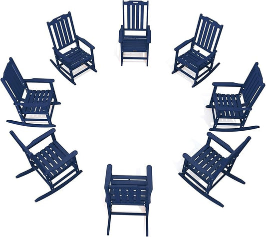 THOEOE Oversized Rocking Chair Set of 8, Outdoor Rocking Chair by THOEOE