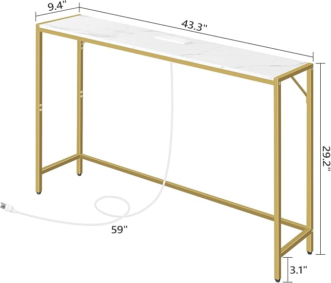 MAHANCRIS Console Table, Narrow Sofa Table, 43.3” Entrance Table - Image 3