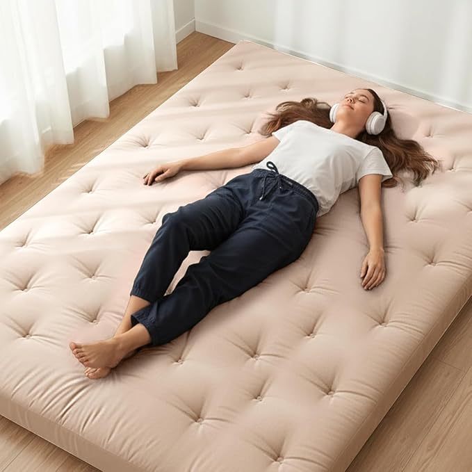 ZonLi Japanese Floor Futon Mattress Twin Size 75"x 39", 100% Cotton Cover 4'' by Zonli