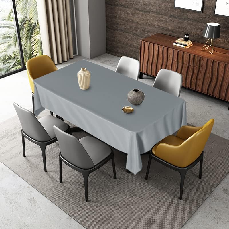 Fitable Rectangle Tablecloth 60x84 inch Tablecloth Stain and Wrinkle Resistant Washable Polyester Table Cloth for Buffet Parties and Camping Silver