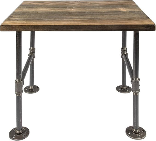 Restore by Pipe DÉCOR Wood End Table 22 in. x 18 in. x 20.88 in. Reclaimed by PipeD%C3%A9cor