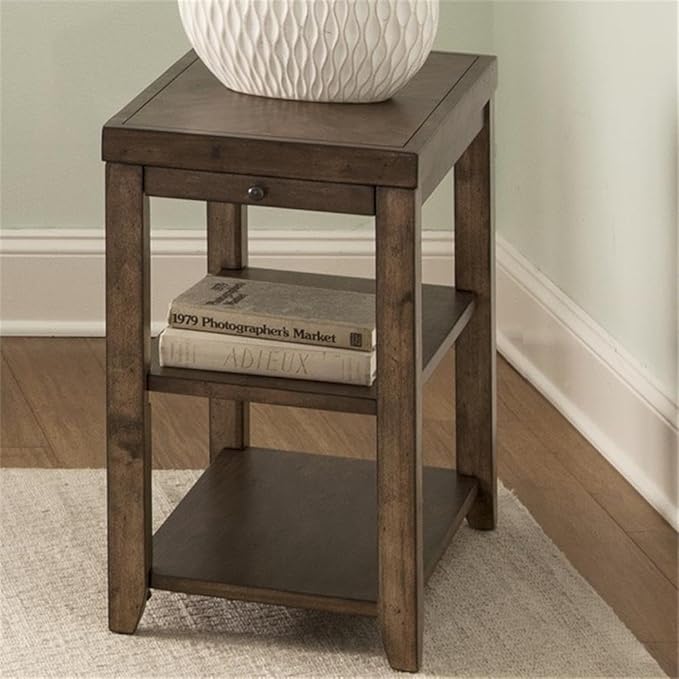 Pemberly Row Transitional Wood Chair Side Table, Nutmeg Finish, 29.75 in x 52 - Image 2