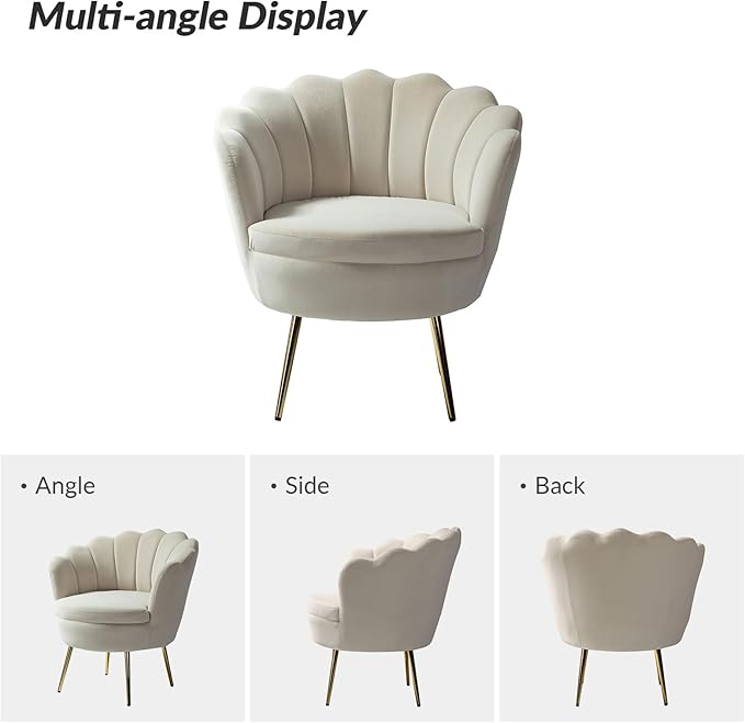 HULALA HOME Modern Velvet Accent Chair - Image 3