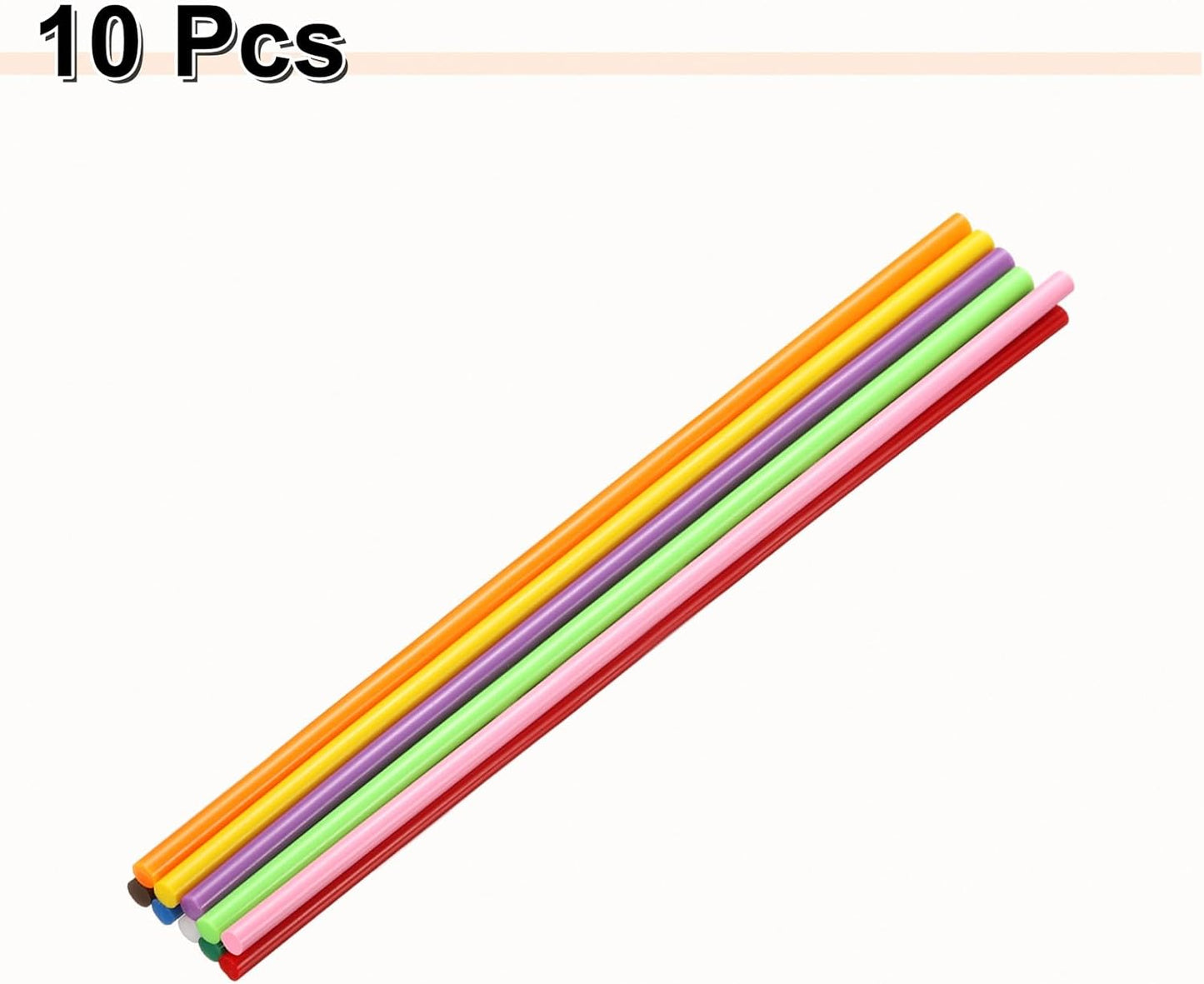 HARFINGTON 10pcs Hot Glue Sticks 0.28" Dia x 11.81" Long EVA Mini Hot Melt Adhesive Glue Stick for Hot Melt Gun Wood Plastic Glass Flowers Fabrics Foam, Multicolor