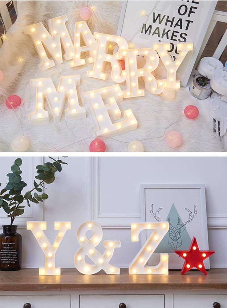 MUMUXI Marquee Light Up Letters | Large Light Up Numbers | Battery Powered and Bright with Every Letter of The Alphabet | for Wedding, Birthday, Party, Celebration, Christmas or Home Decoration (W)