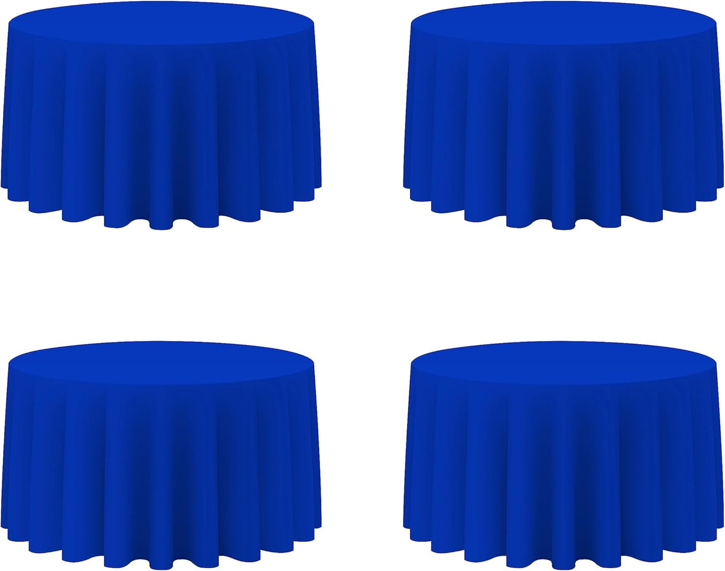 BRILLMAX 4 Pack Royal Blue Round Tablecloths 120 Inch - Circle Bulk Linen Polyester Fabric Washable Table Cloth Cover for Wedding Reception Banquet Birthday Party Buffet Restaurant