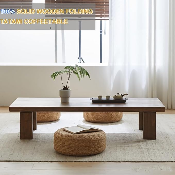 Japanese Style Vintage Tea Table Low Table Rectangular Tatami Table Sitting On - Image 5