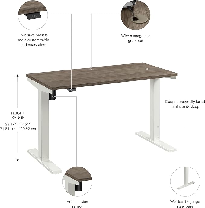 Bush Business Furniture 48-inch Electric Height Adjustable Standing Desk - Image 3