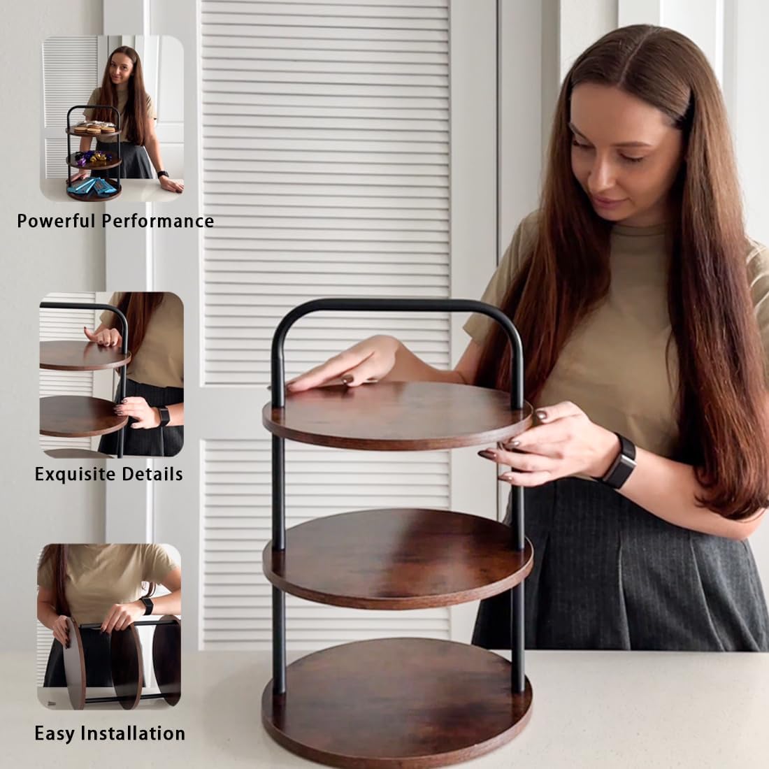 Cupcake Stand 2 Pack, Tower-Style Value Set for 100 Cupcakes - Large 3-Tier Dessert Table Display & Serving Tray Sets, Tiered MDF Cake Stands for Wedding Birthday Baby (Save $10vs Singles)