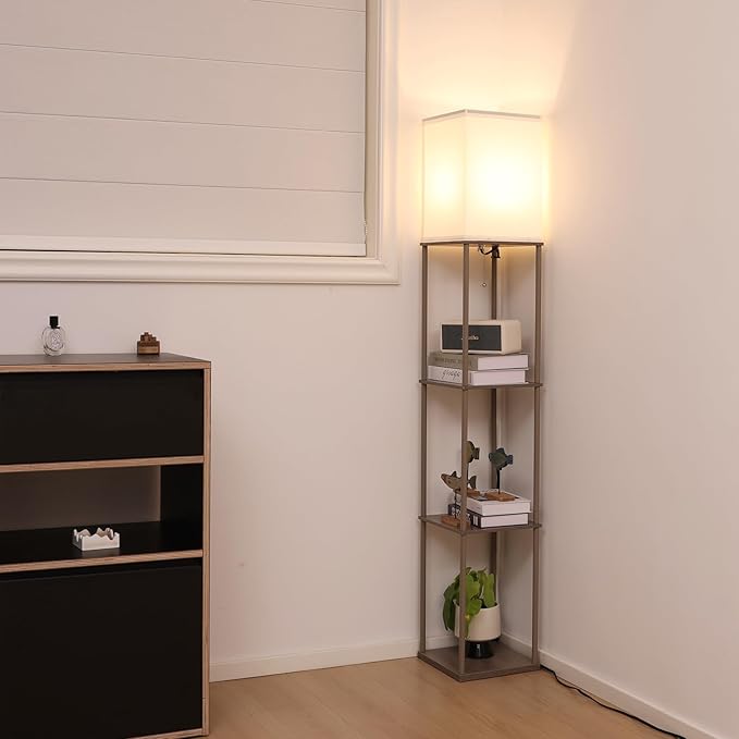 Gupuzm Floor Lamp with Shelves, Modern Square Standing Lamp with 3 Color - Image 7