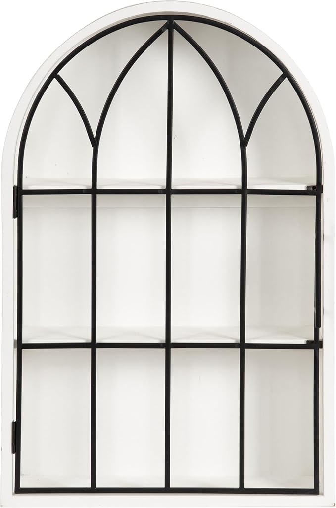 Kate and Laurel Megara Decorative Wooden Hanging Arched Wall Cabinet - Image 8
