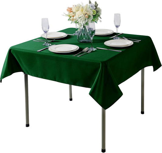 CupuamonSquare Tablecloth 70x70 inch Washable Polyester Fabric Table Cloth for Wedding Party Dining Banquet Decoration（70x70,Hunter）