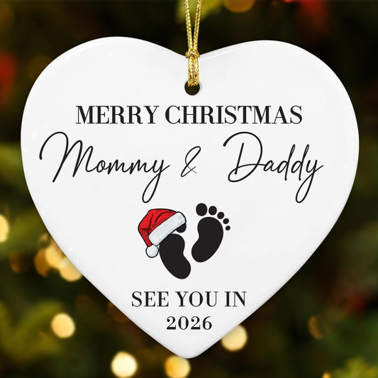NewEleven Pregnancy Announcement Gifts for Husband Wife Family, Gender Reveal Gifts, Pregnancy Gift for Expecting Mom, for New Mom, New Dad, New Parents - Ornament