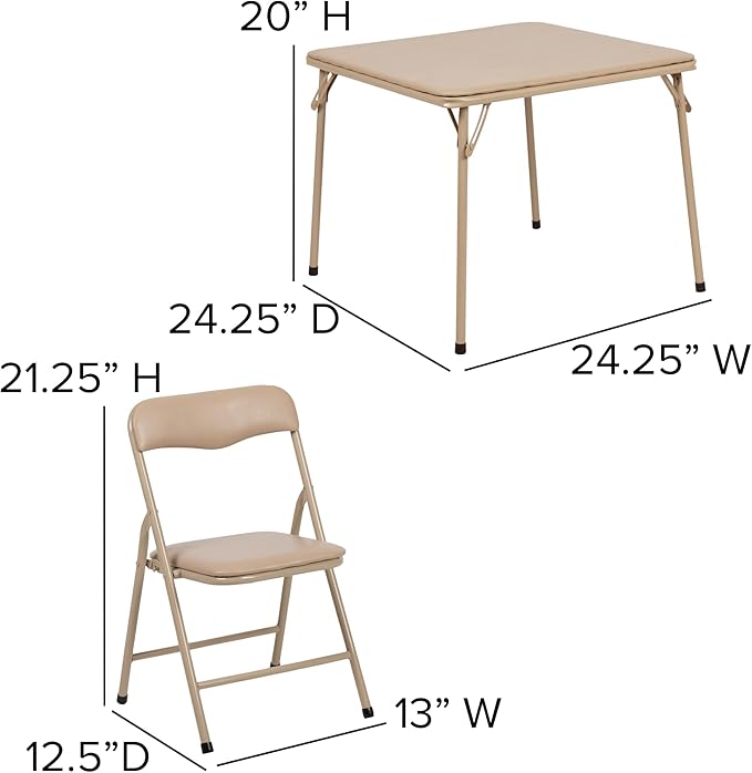 Flash Furniture Mindy Kids 3-Piece Folding Square Table and Chairs Set - Image 4