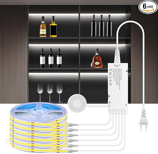AIMENGTE Cabinet Light, LED Strip Lights, 6-in-1 12V COB Under Cabinet Lighting by AIMENGTE