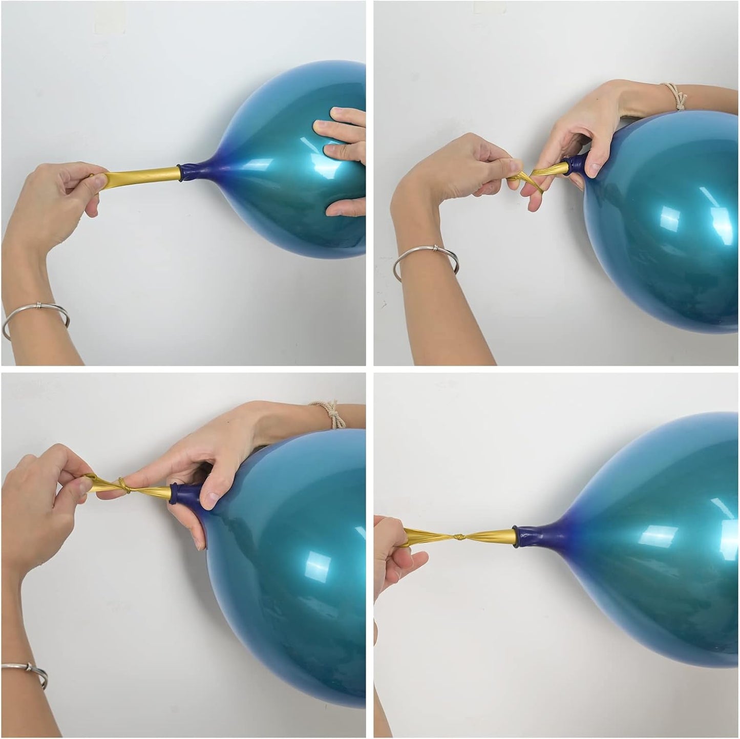 Chrome Blue Balloons, 50 PCS 10 Inch Double-Layered Metallic Light Blue Balloons, Shiny Thick Chrome Metallic Light Blue Latex Helium Balloons for Birthday Wedding Graduation Party Decoration Supplies