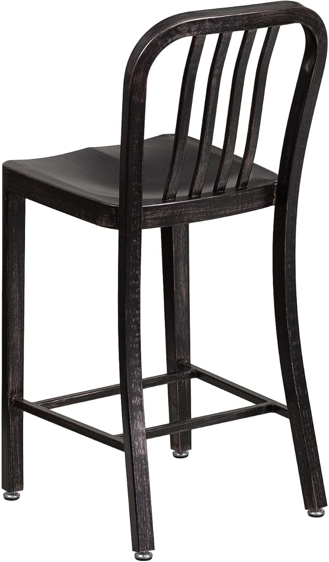 Flash Furniture Commercial Grade 24" High Black-Antique Gold Metal - Image 8
